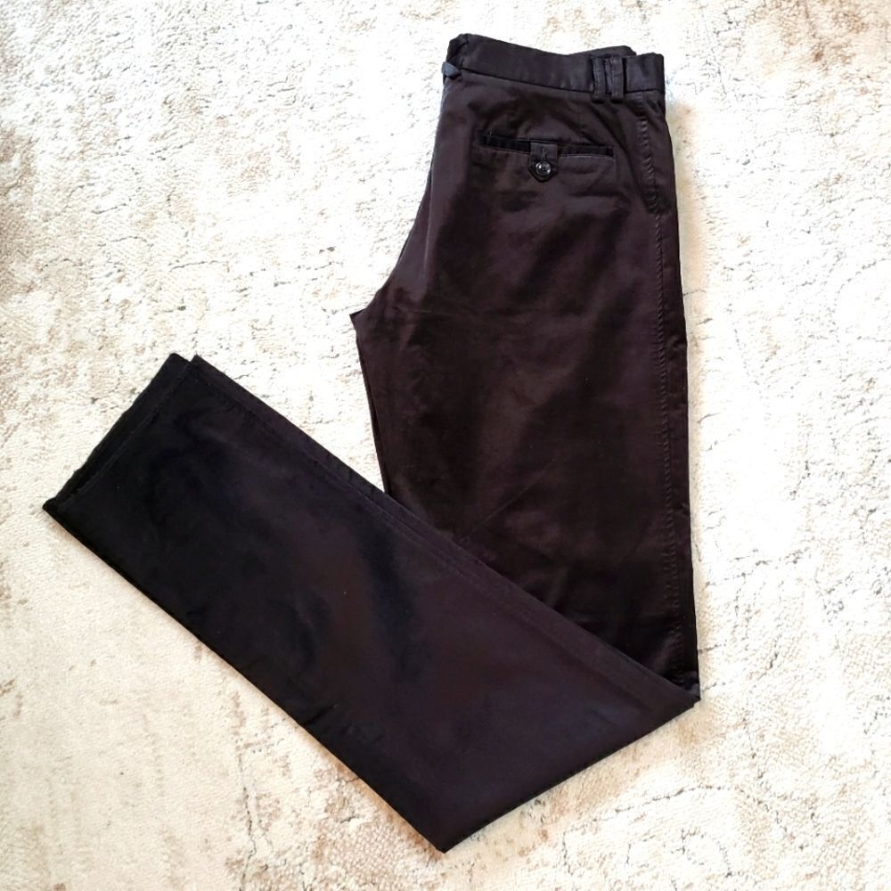 Dolce & Gabbana Size US 36 Black Velvet High Waisted Unhemmed Trousers Pants